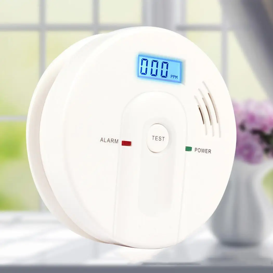 

Professional Home Safety CO Carbon Monoxide Poisoning Smoke Gas Sensor Warning Alarm Detector ABS LCD Displayer Kitchen