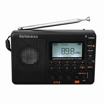 

Radio Music Player Speaker Support AM FM Pocket Receiver Shortwave Transistor Receiver TF Card USB REC Recorder