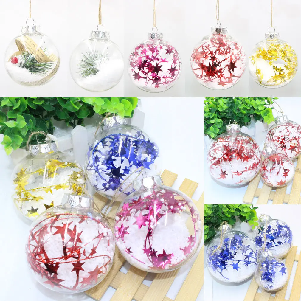 

2018 Newest Hot 1PCS Clear Balls Baubles Sphere Fillable box DIY Christmas Xmas Tree Ornament
