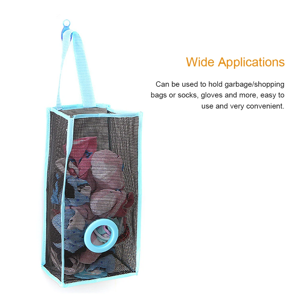 

Convenient Extraction Pouch Bag Bathroom Hanging Bag Breathable Mesh Grid Garbage Bags Kitchen Storage Organizer