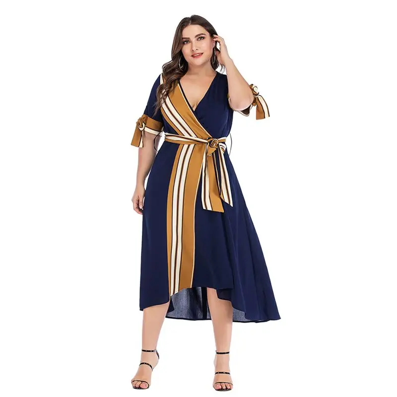 Шифоновые платья макси элегантные офисные женские большие размеры 4XL Boho Aline с