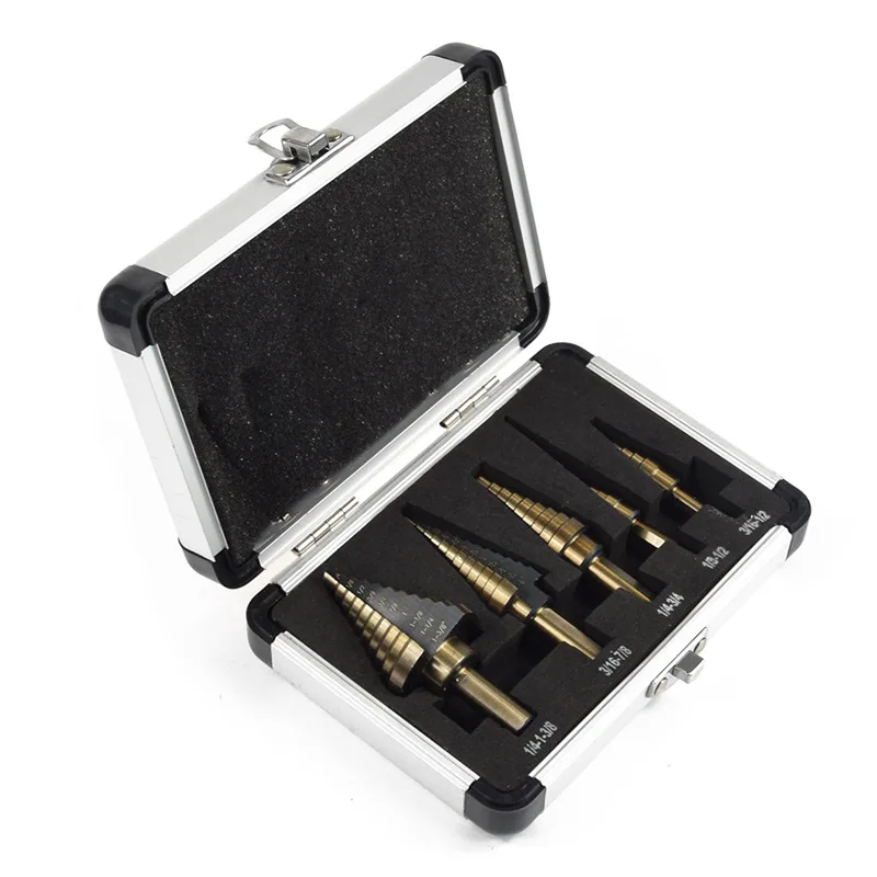 Lidar com Pagode Placa de Aço de Alumínio Imperial Passo Perfuração Revestimento Triângulo Super Duro Bit Expansor Aberto Broca 5 Pçs – Set