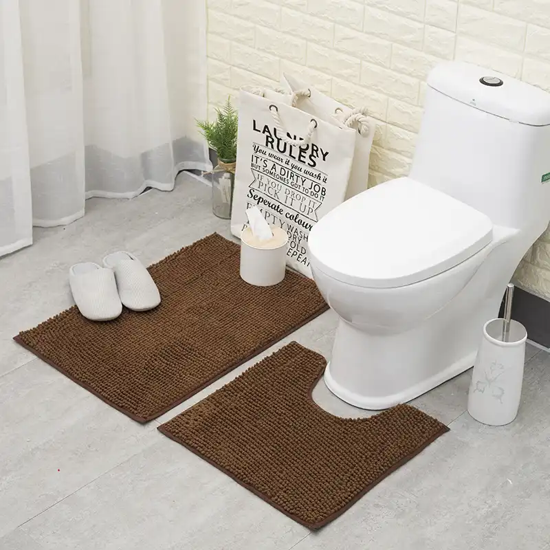 Anti Slip Bathroom Floor Mat Sets Machine Washable Microfiber Anti Slip Bathroom Floor Mat Sets