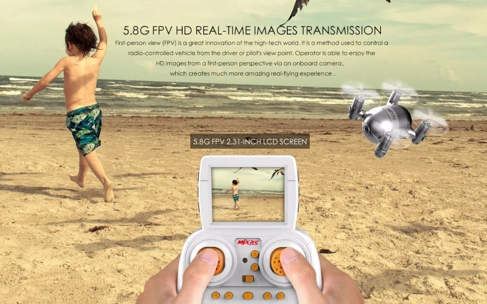 MJX X909T X-SERIEX Mini 5.8G FPV With 2.0MP HD Camera 3D Flips One Key Return RC Quadcopter With Remote Controller RTF Mode 2