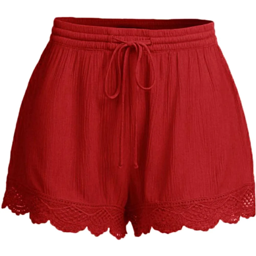 

Polyester Plus Size Fabala Casual Loose Jogging Running Sports Elastic Waist Drawstring Fitness Exercise Lace Hem 2XL-5XL