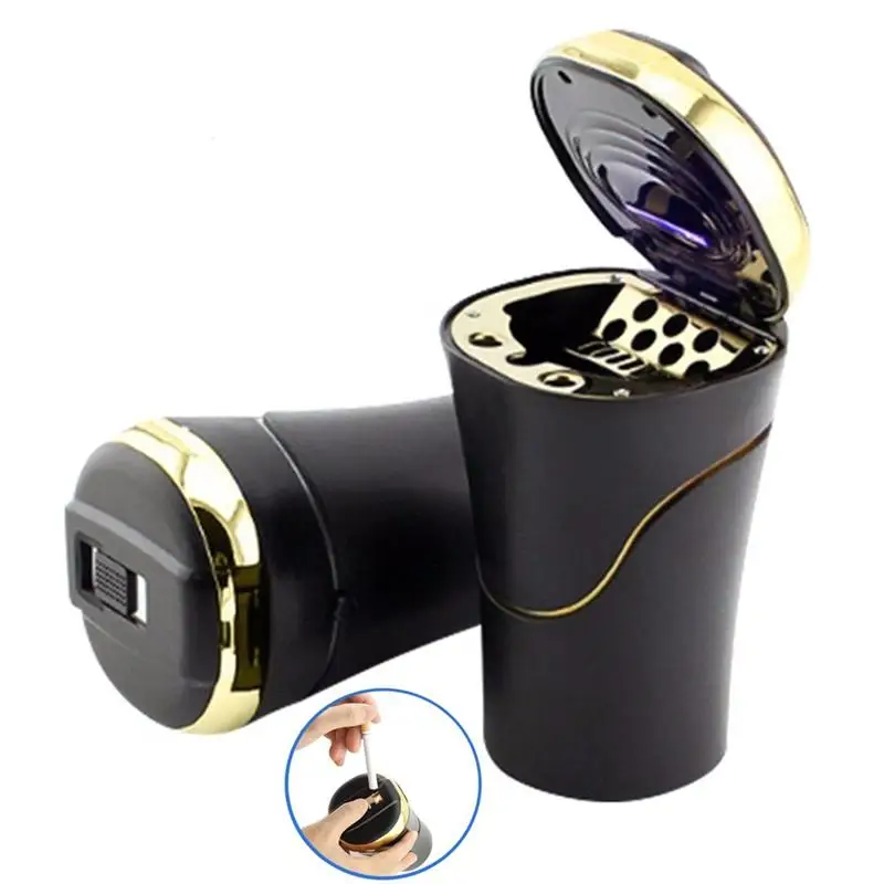 LUOEM Car Ashtray Smokeless Auto Cigarette Ash Holder with LED Light