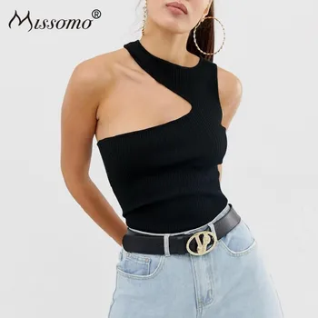 

Missomo Transparent Women Simple Sexy Sleeveless Asymmetric Strapless Round Neck Slim Bottoming Jumpsuit Ladies