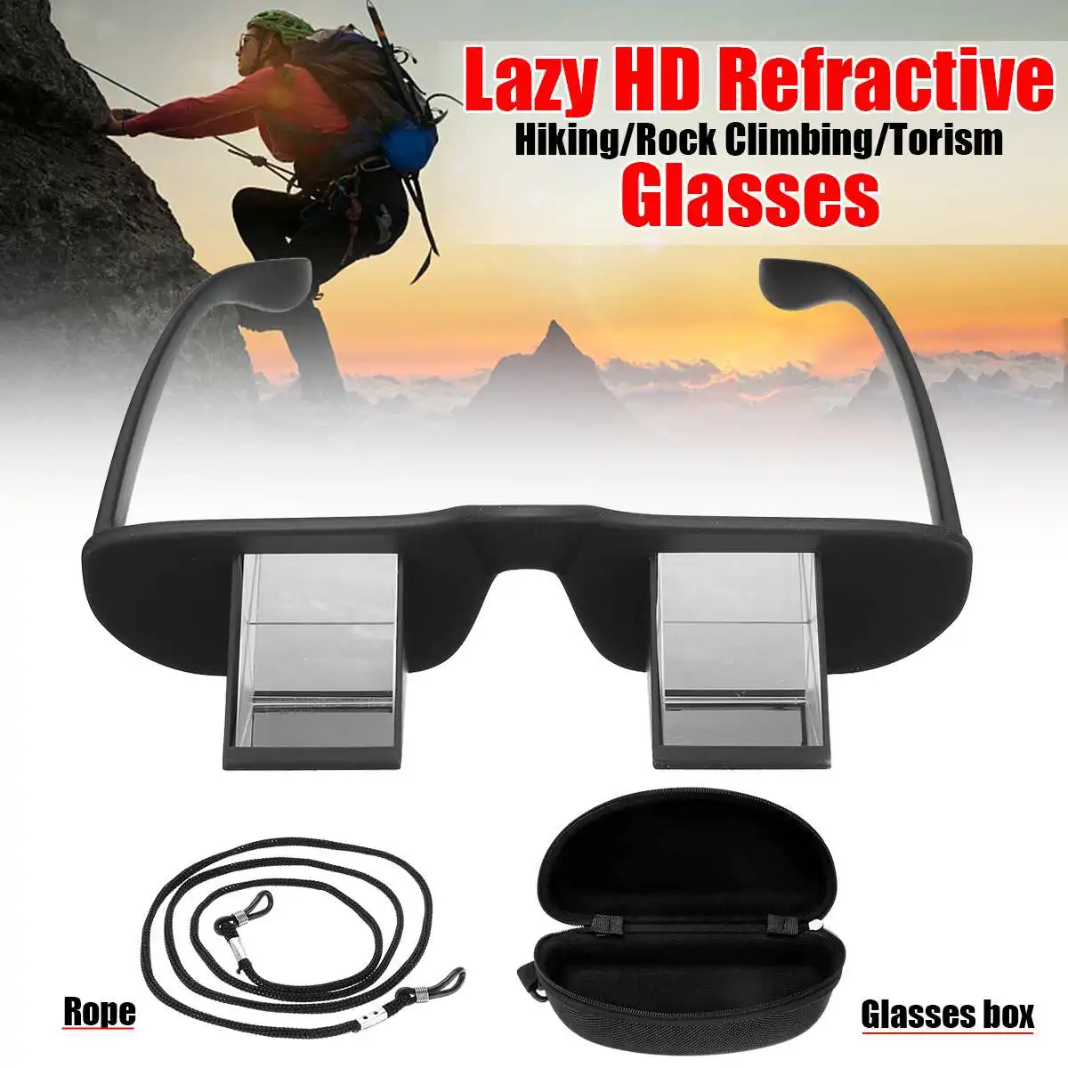 

Lazy Refractive Glasses+Rope +Box Climbing Goggles Prism Spectacles Watching TV Great Choice for Hiking Rock Climbing Tourism
