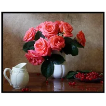 Фото на заказ! Diy Роза со стразами картина крестиком квадратные Стразы незавершенные украшения дома подарок
