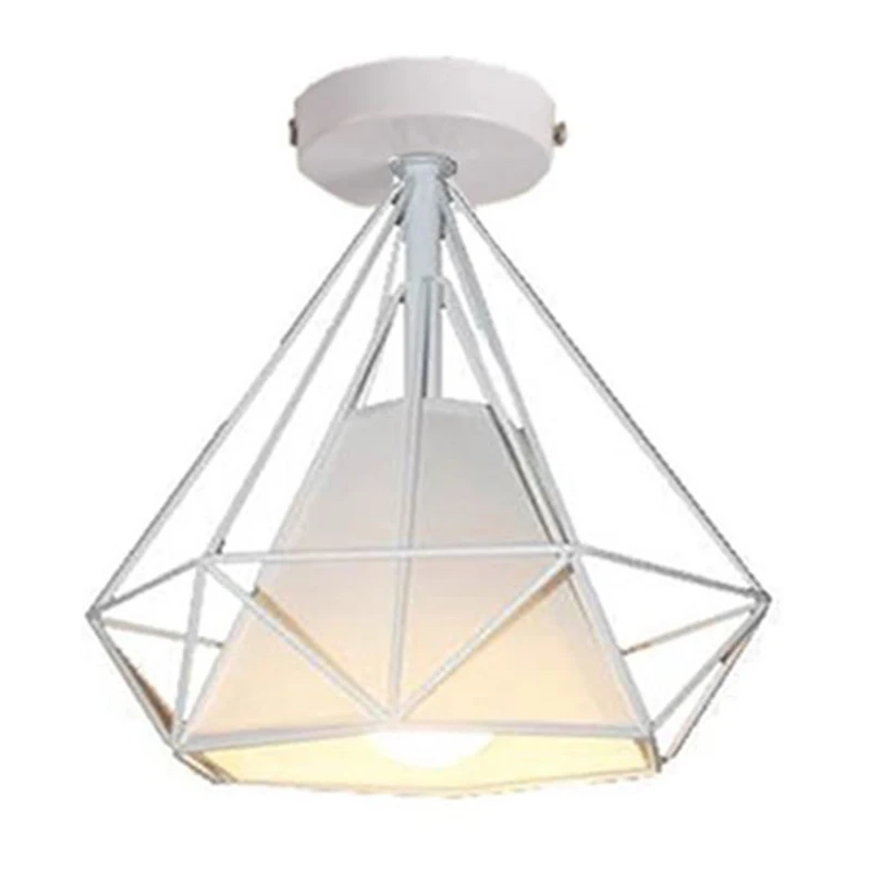 

Simple Wrought Iron Diamond Shaped Ceiling Lampshade For Indoor Aisle Restaurant