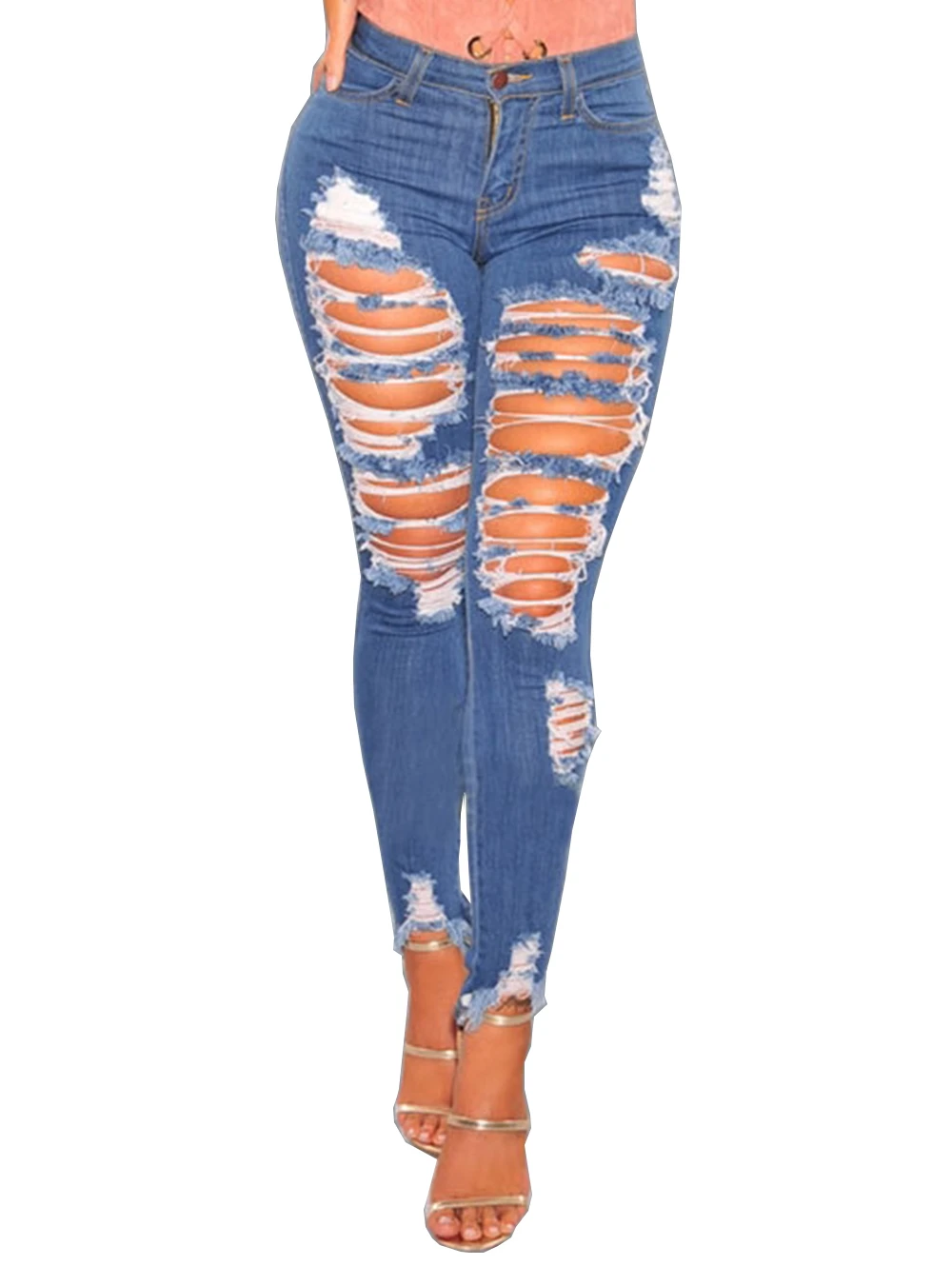women's destroyed boyfriend jeans