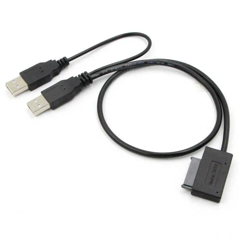 Тонкий SATA кабель USB 2 0 до 7 + 6 внешняя мощность для Ноутбука адаптер конвертер