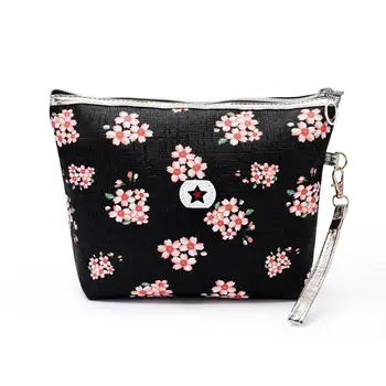 

Fashion Women's Bag PU Lips Cosmetic Bag Fashion Women Waterproof Cosmetic Bag Makeup Bags Floral Print Travel Make Up Totas
