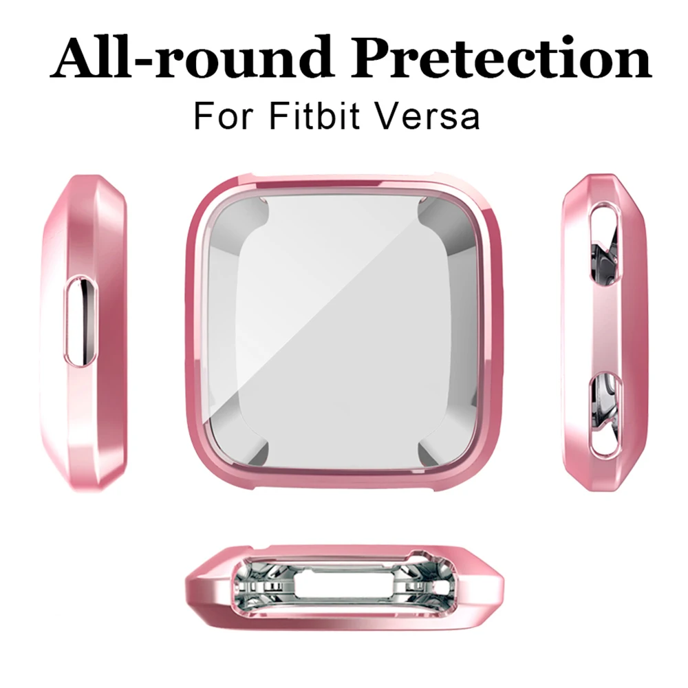 

New 360 Degree Protection Cover For Fit bit Versa Band Case Plating Coque Fit Bit Versa Watch Accessorie Screen Protective Case