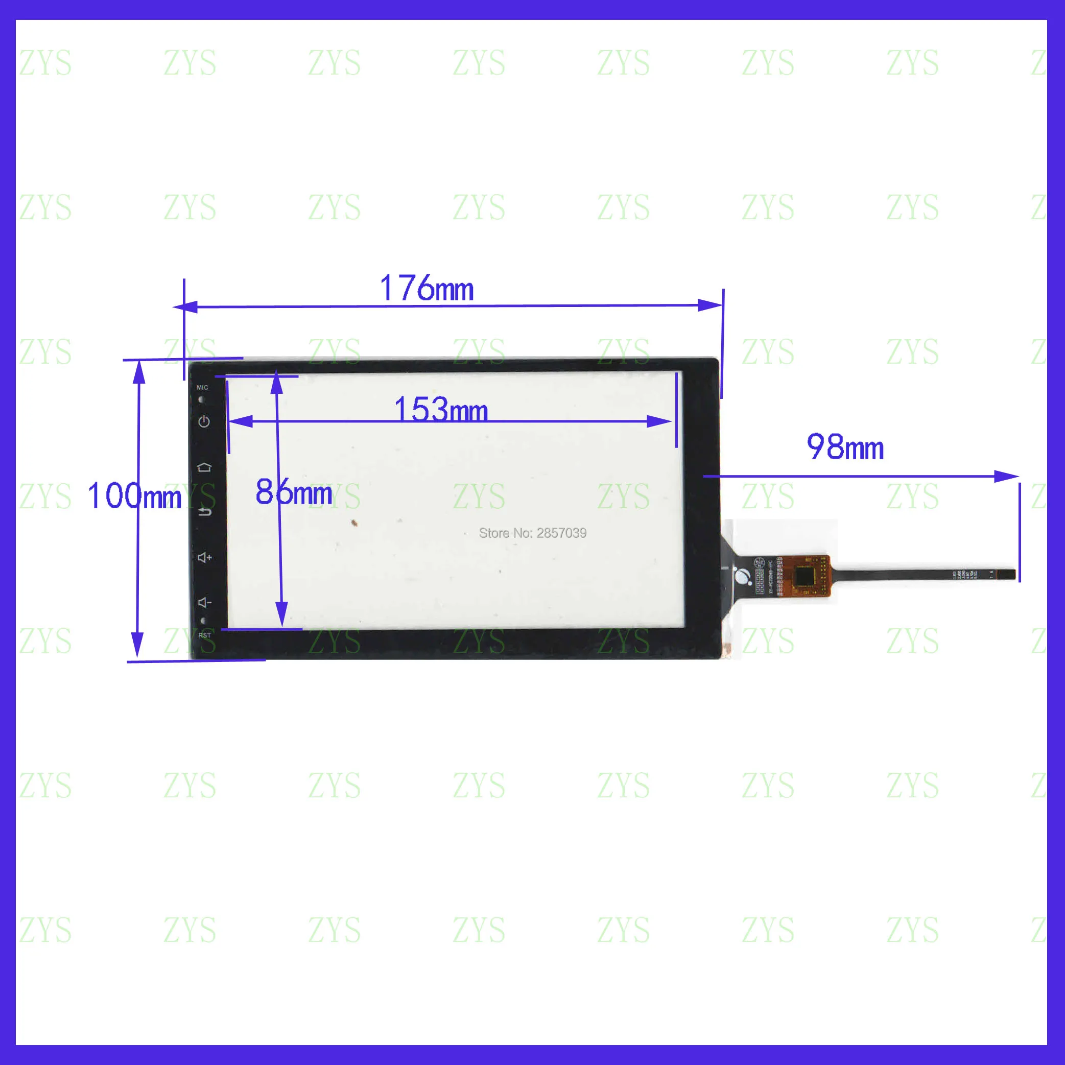 Новый 7 дюймов для Ezone android car audio. XY-PG70049-FPC 6 линий емкостный сенсорный экран XYPG70049FPC 176 мм * 100 мм TouchSensor