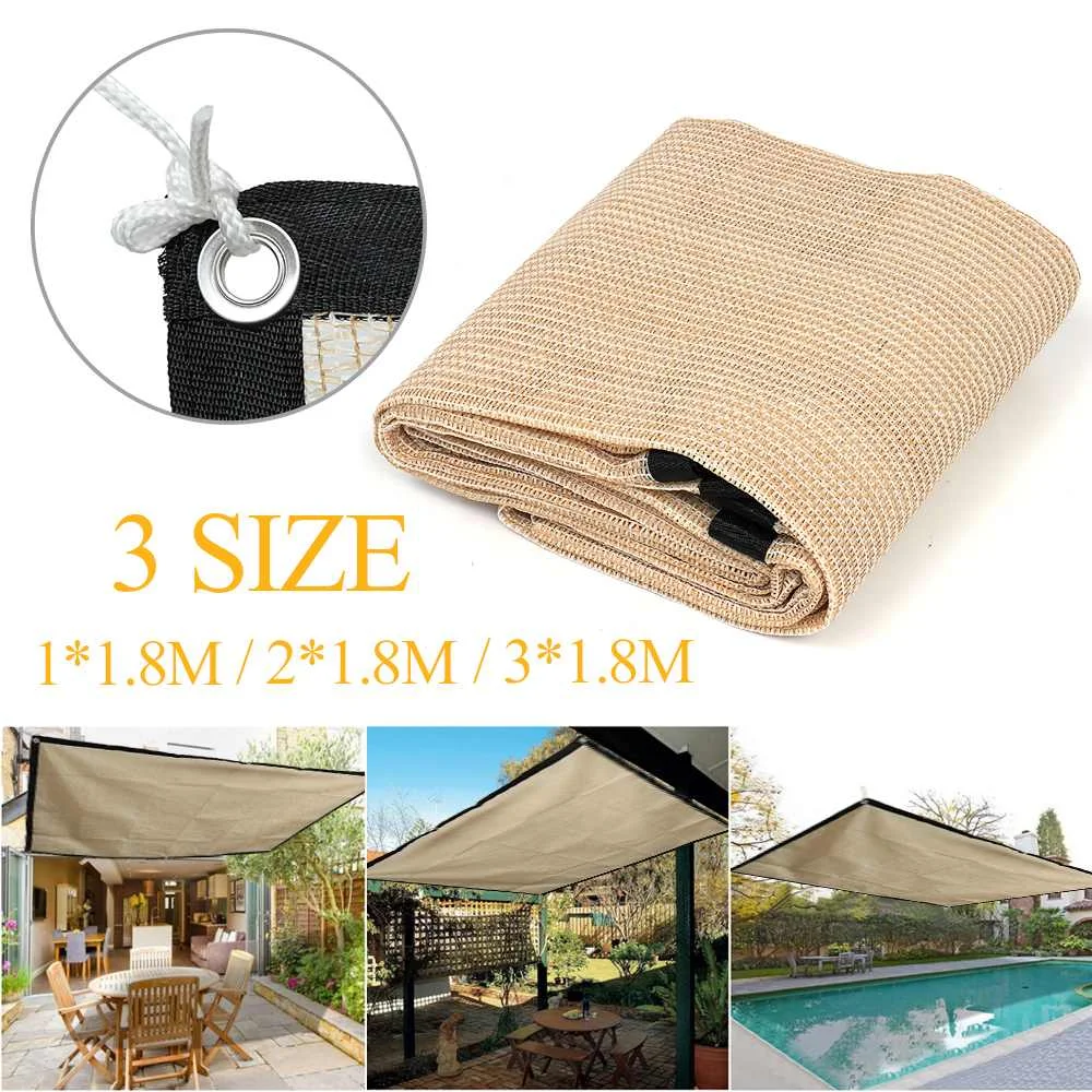 

1/2/3 x1.8M Sun Shade Sail Outdoor Camping Hiking Yard Sun Shelter Garden Patio Awning Canopy Sunscreen Anti-UV Block