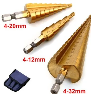 3pcs Hss Step Cone Taper Drill Bit Set Hole Cutter Power Tools Metric 4-12/20/32mm Titanium Metal Hex Bits керн сверла по дереву
3pcs Hss Step Cone Taper Drill Bit Set Hole Cutter Power Tools Metric 4-12/20/32mm Titanium Metal Hex Bits керн сверла по дереву