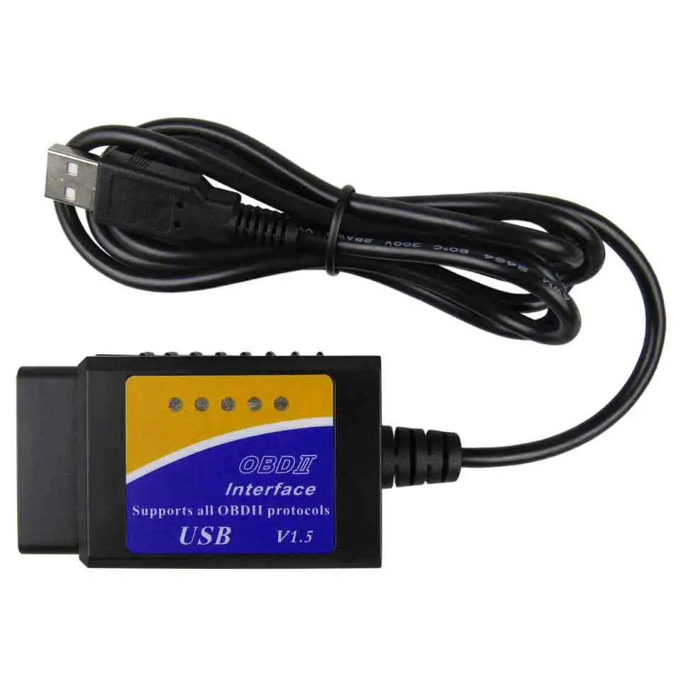 Автоматический сканер OBD2 ELM327 V1.5 USB интерфейс автомобильный ЭБУ диагностический сканер ELM 327 в 1,5 OBD 2 Код диагностический инструмент для ПК