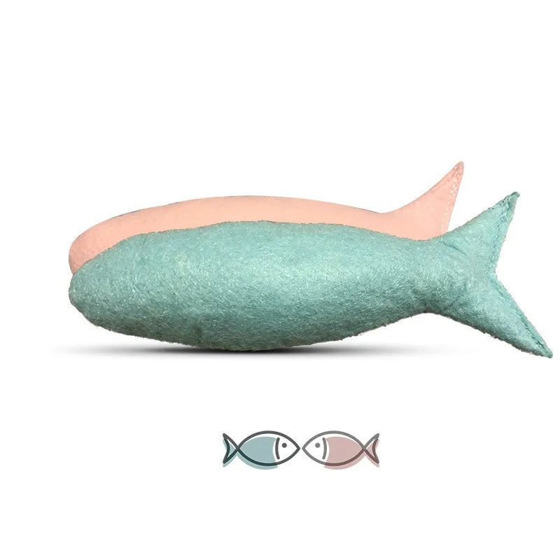 

Fish Cat Peppermint toy Cat Felt Plush Toy Funny Cat Stick Molar Toy Bite-resistant Teeth