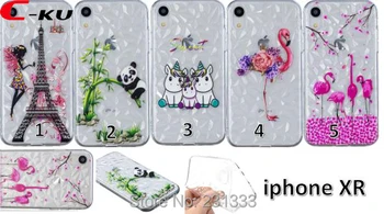 

C-ku For Iphone XS MAX XR 8 7 PLUS 7plus Diamond Cartoon Soft TPU Case Girl Panda Unicorn Clear Flower Skin Cover Fashion 50pcs