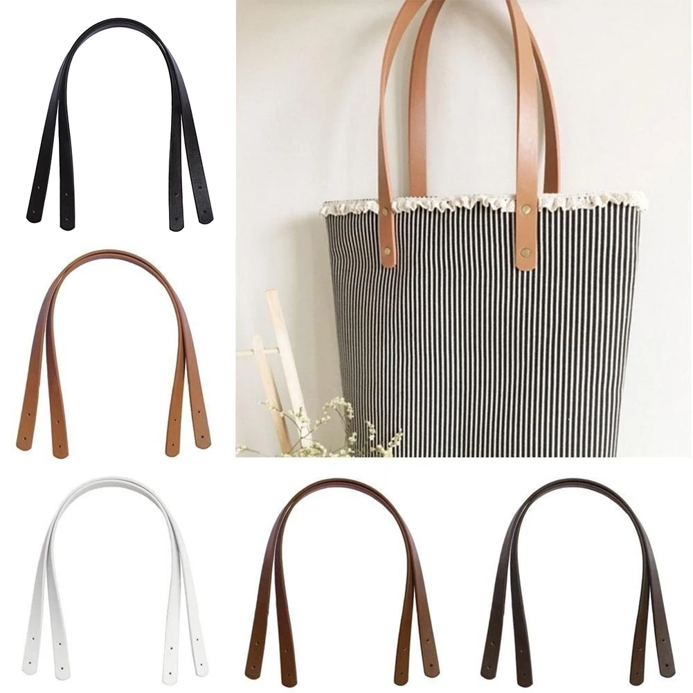 2 Pcs Bag Belt Detachable PU Leather Handle Lady Shoulder Bag DIY Replacement Accessories Handbag Band Handle Strap Band new 120cm long belt pu leather shoulder bag strap o bag handles replacement purse handle handbag belts strap bag accessories