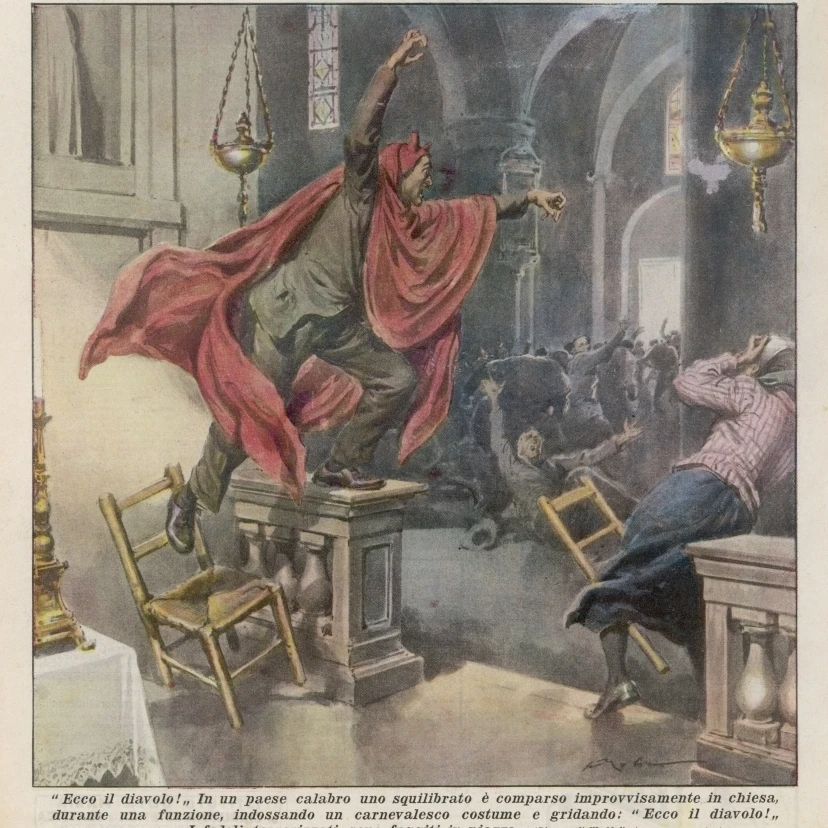 Joker L glise Homme En Costume De Diable Affiche Imprimer Par Mary 