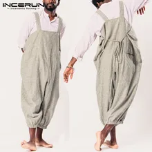 Крутые ковбойские мужские комбинезоны, женские комбинезоны в полоску, широкие штаны, комбинезон, повседневные мешковатые брюки, мужские комбинезоны, Hombre