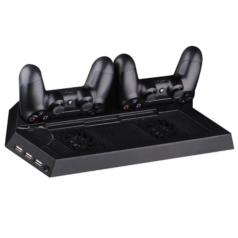  USB Gamepad Charging Bracket Stand for PS4 with 2 Controller Charging Dock Game Cooling Station Ver