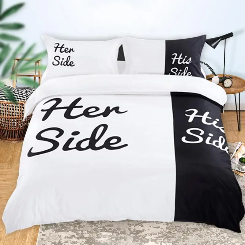 3pcs Set Valentine S Day Extra Large Duvet Cover Cotton Black And