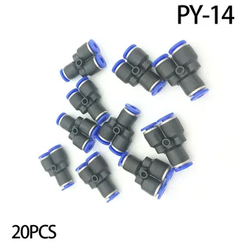 

Free shipping 20pcs/lot PY-14 Blue pneumatic quick Y pneumatic pipe fittings 14mm fast pipe joint pipe three way joint 14mm.