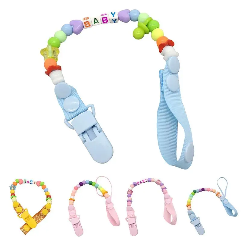 

Baby Pacifier Clip Chain Wooden Holder Chupetas Soother Pacifier Clips Leash Strap Nipple Holder For Infant Feeding