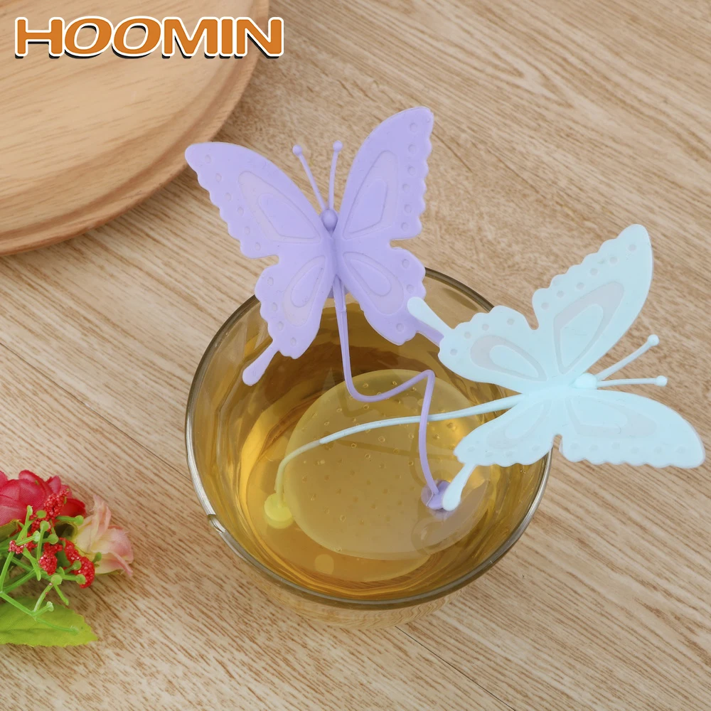 

HOOMIN Silicone Teabags Tea Tools Kitchen Gadget Tea Bags Strainers Filter Tea Infuser Cute Butterfly