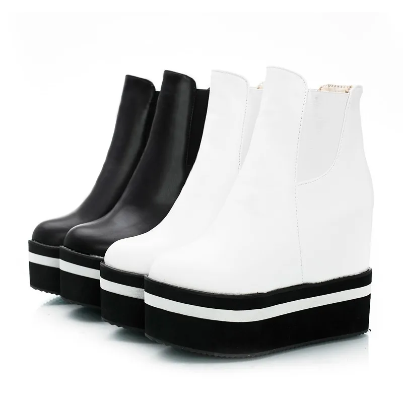 VIGOR/свежая женская обувь; обувь на скрытой платформе; женские ботинки; сезон осень; Ботильоны на каблуке 11 см; зимняя обувь; большие размеры; MY100