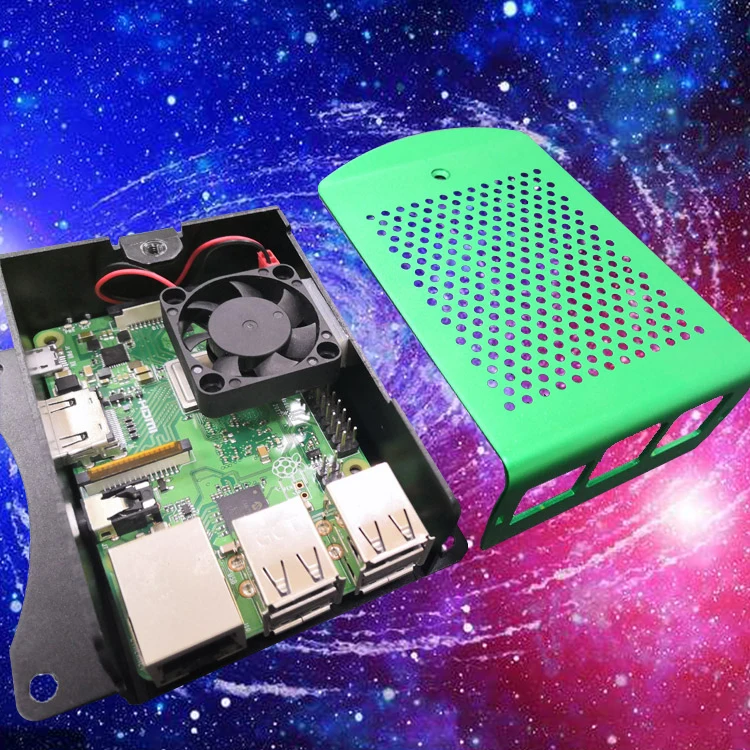 Raspberry Pi 3 Model B Plus алюминиевый зеленый чехол металлический корпус RPI 3 коробка Совместимость с Raspberry Pi 3 Model B+ 4B