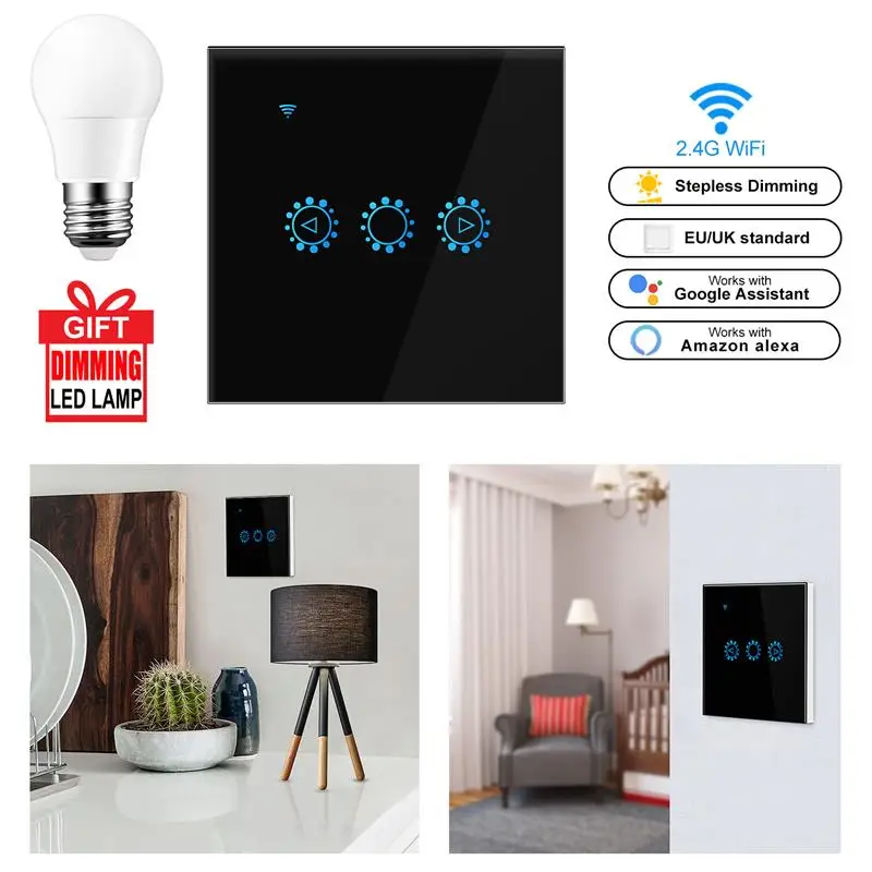 

Led Dimmer 220V/110V Ewelink app control Wifi Dimmer Switch Smart Touch Light Switch Work With Amazon Alexa Google Assistant