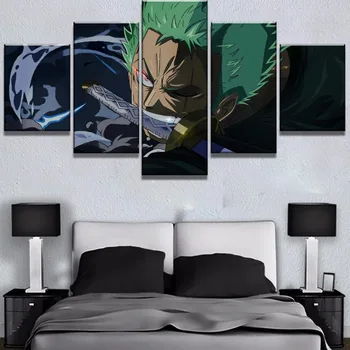 

Framed 5 Panel Canvas Painting One Piece Anime Poster Paintings on Canvas Wall Art for Home Decorations Wall Decor Wall Picture