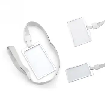 

1Pc Aluminum Alloy Metal Work Card Holder Business Card Badge Hard Holder with Adjustable Lanyard Office Supply Size 9.8*6cm #17