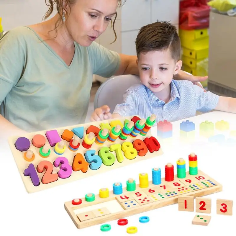 

1 Set Baby Wooden Montessori Learn To Count Numbers toy Wooden Montessori Learning to Count Numbers Matching Cognitive Toy