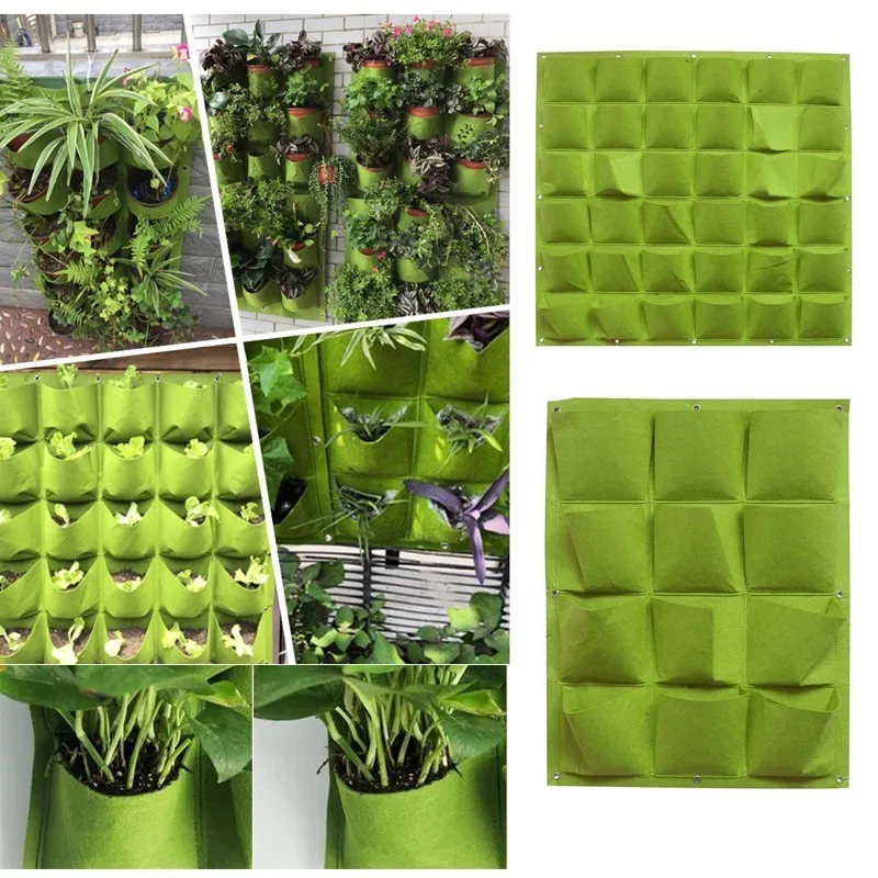 

Wall Hanging Planting Bags 4/9/18/49/72 Pockets Green LIght Grow Bag Planter Vertical Garden Vegetable Living Bag Home Supplies