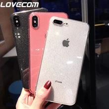 LOVECOM роскошный блестящий прозрачный чехол для iPhone 11 Pro Max X XS Max XR 6 6S 7 8 Plus однотонный Мягкий ТПУ чехол для задней панели телефона