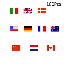 100 шт Портативные Полезные практичные Nontoxci изысканные флаги Шпажки для торта для кекс для вечеринки барбекю