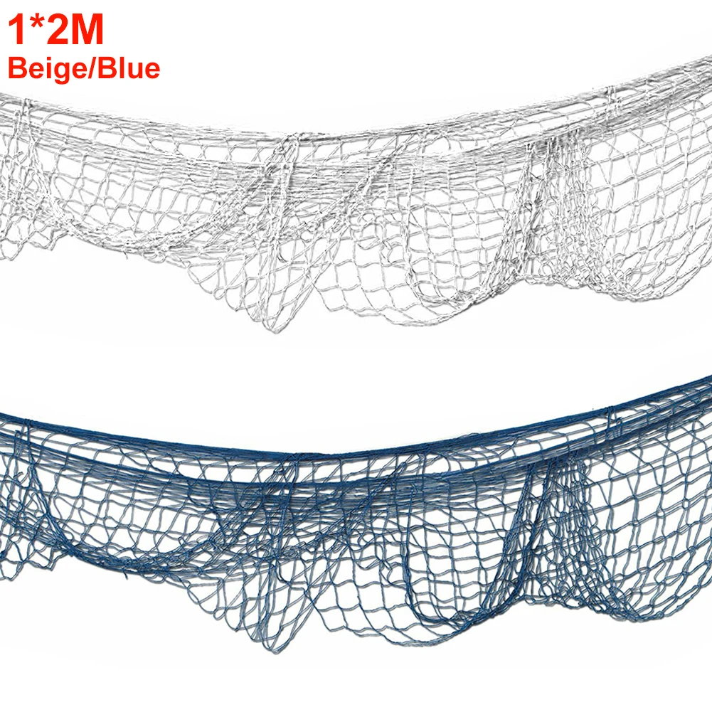 1x2 м рыболовная сеть для домашнего декора настенные гобелены в средиземноморском морском стиле Вечерние настенные наклейки для двери с украшением в виде ракушки