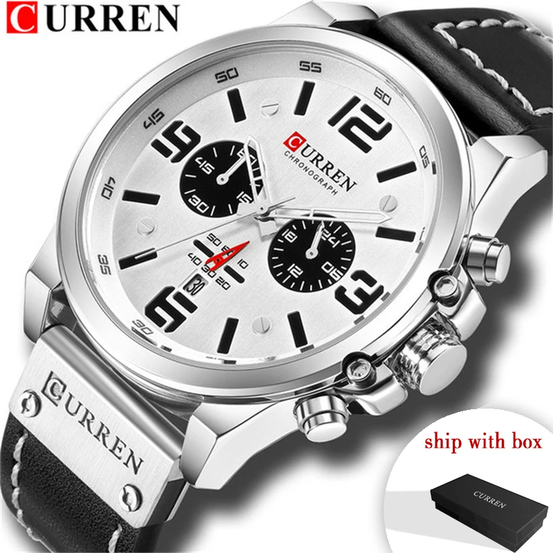 Relogio Masculino CURREN Креативные мужские часы черные белые кварцевые наручные с