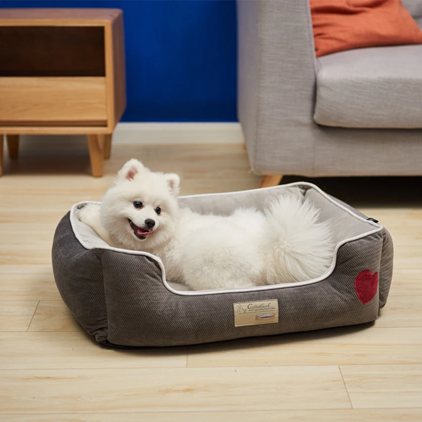 Съемная и моющаяся собачья кровать для средних и больших собак кровать милое сердце теплый зимний щенок котенок домик кровать для кошки