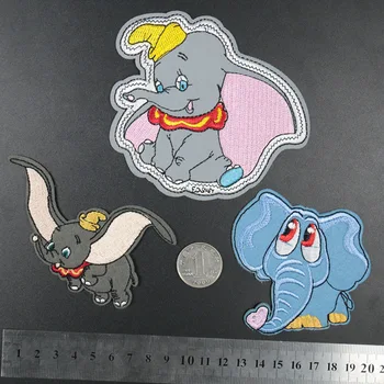 

PGY Dumbo elephant Cartoon Iron on Patches Clothing diy Embroidered badges Sewing Applique Patchworks stickers