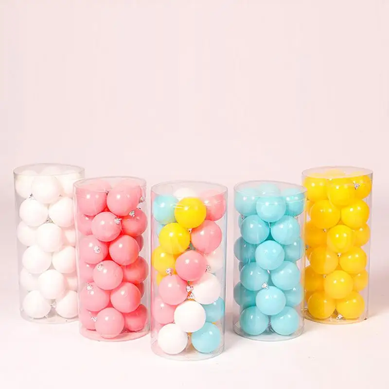 

24PCS Christmas Ball Macaron Color Ocean Ball Christmas Tree Decoration Pendant Plastic Ball Children's Toy Window Decoration