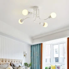 Industrial Retro Loft Nordic Pipe Wrought Iron Ceiling Light 4 Heads Lamp For Home Decor Restaurant Dinning Cafe Bar Room CF
