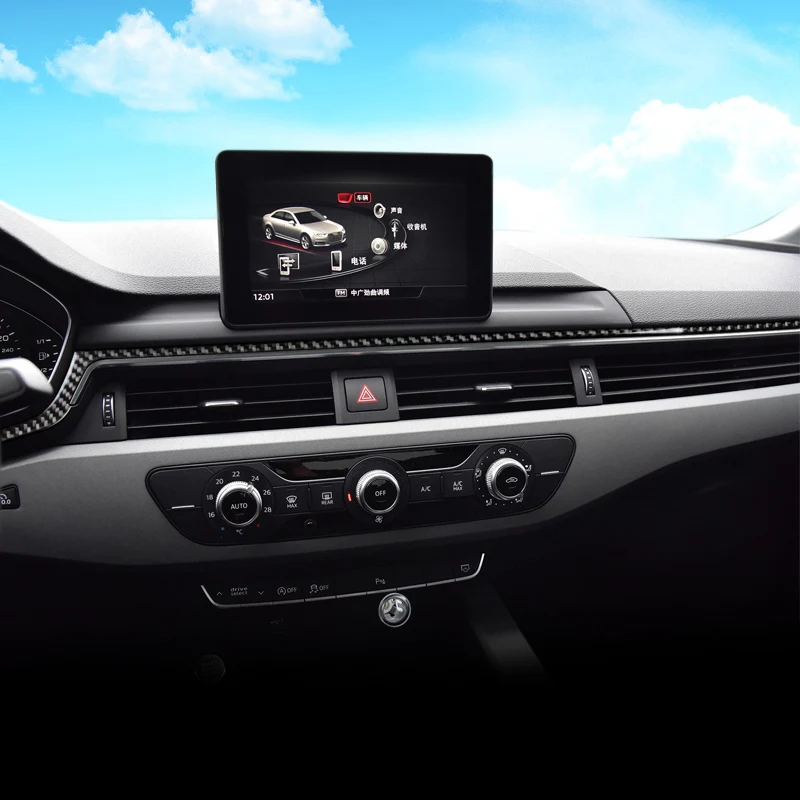 Interior Central control Panel Instrument console Decoration Strips carbon fiber Car stickers for A