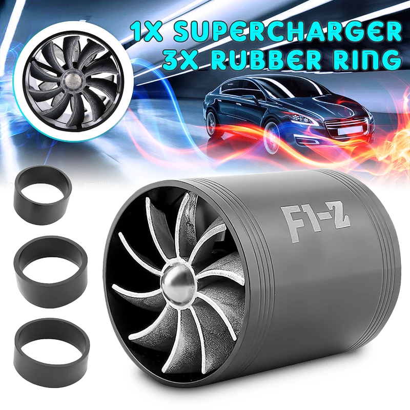 

New Arrival High Quality Supercharger Power Air Intake Turbonator Dual Fan for Turbine Gas Saver Turbo with 3 Rubber Ring