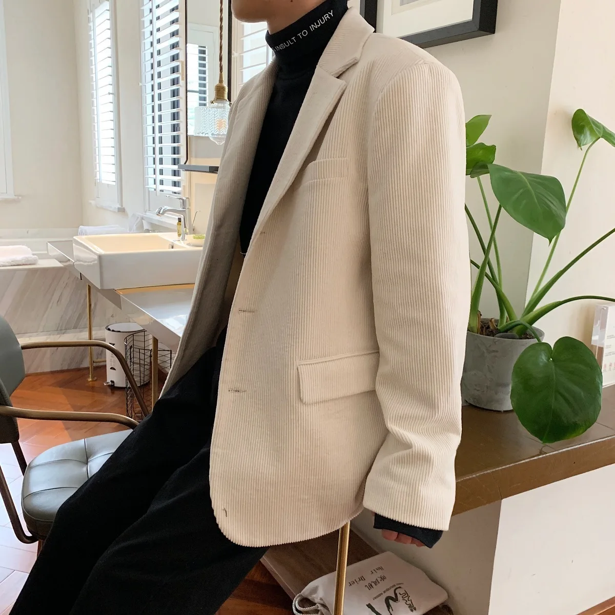 2019 новый модный Блейзер masculino veste homme костюм из хлопка в консервативном стиле